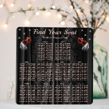 Mesa de Assento Ruby Red Masquerade Black Damask 1
