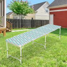 Mesa de Beer Pong com Padrão de Triângulos Colorid