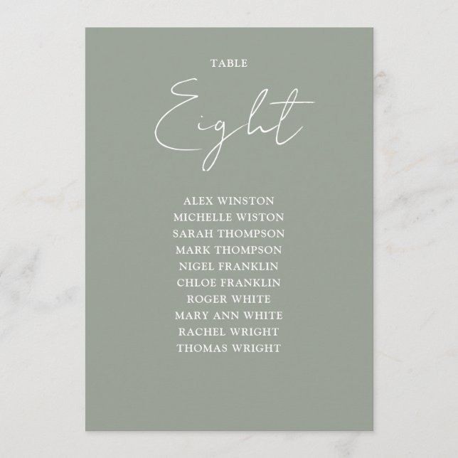 Mesa de Cartão de Assento Moderno Verde Sálvia (Frente)