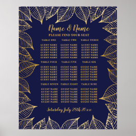 Mesa de Casamento de Poster de Dourado 9 Plano de