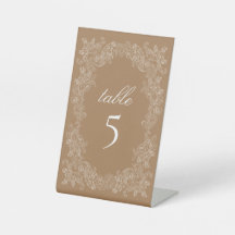 Mesa de Coroa Botânica Vintage Marrom Dourado