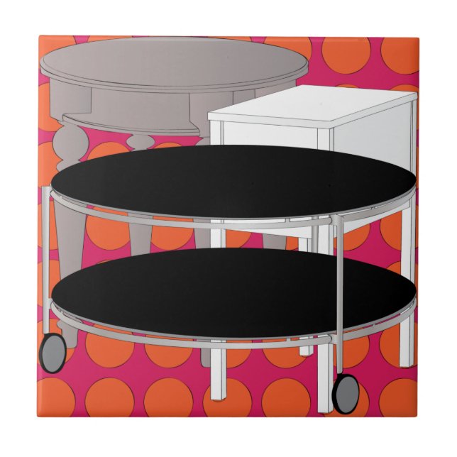 Mesa de Mobiliário Ikea Azulejo Laranja (Frente)