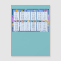 mesa de Multiplicação Azul 1-12 Cheat Sheet