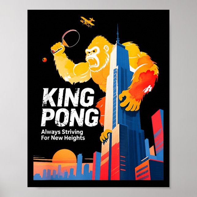 Mesa de Tênis Engraçada Estilo de Poster de Fã do  (Frente)
