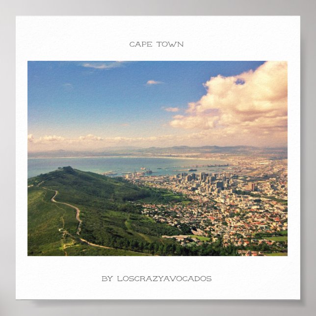 Mesa do Cabo Mountain Ocean Harbor View Poster (Frente)