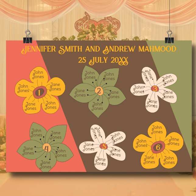 mesa do mapa de Poster do plano de casamento do es (Criador carregado)