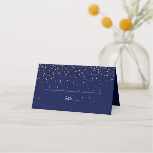 Mesa Dourada Confetti Cartão de Localidade de Marinho