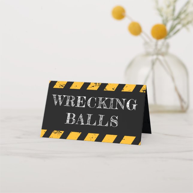 Mesa Em Construção, Sinal de Comida, Cartão de Aniversá (Frente)