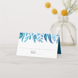 Mesa Folhas de Índigo | Cartão de Local Personalizado p