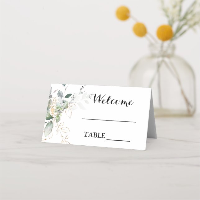 Mesa Greenery Eucalyptus — cartão de casamento (Frente)