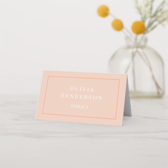 Mesa Local de Casamento Cor-de-Rosa Nome Cartão (Frente)