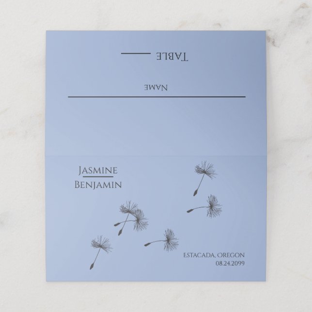 Mesa Local de Casamento de Dandelion Whimsical / Cartão (Exterior/Desdobrado)
