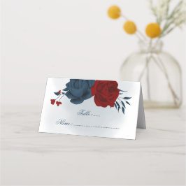 Mesa Marinhos românticos e flores burgundy Cartão de lu