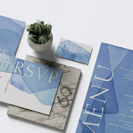 Mesa Modern Watercolor Forma Cartão de Local de Casamen