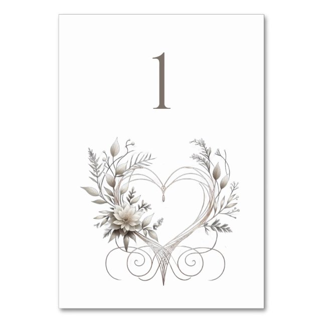 Mesa Numeração de Tabela de Casamento-Flores Modernas c (Frente)