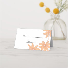 Mesa Orange Daisies no Cartão de Casamento Floral Branc