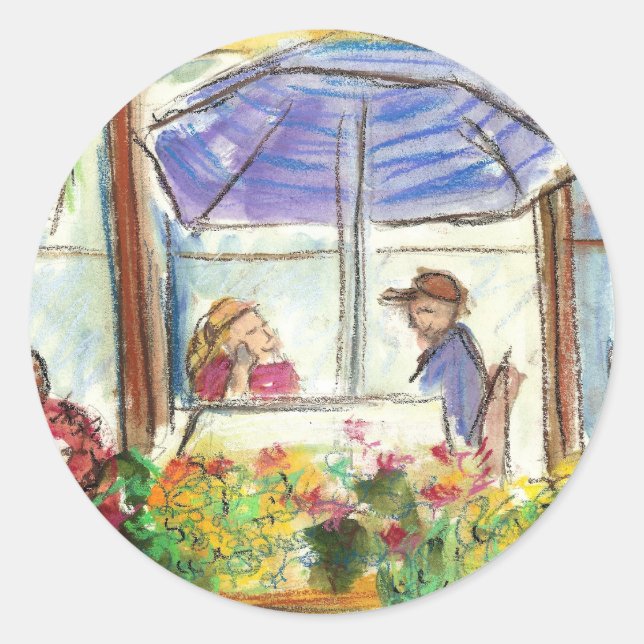 Mesa para dois adesivos (Pike Place Seattle) (Frente)