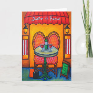 Mesa para Dois no Cartão de Saudação de Paris