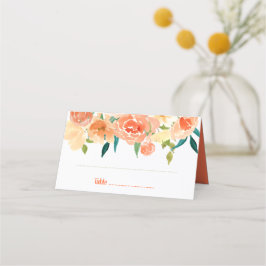 Mesa Peach Florals | Cartão de Casamento