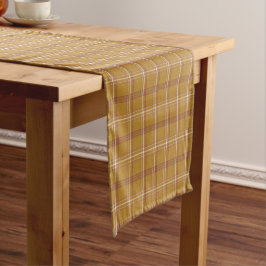 Mesa Pequeno Caminho Marrom Xadrez Padrão Clássico Runner de Me