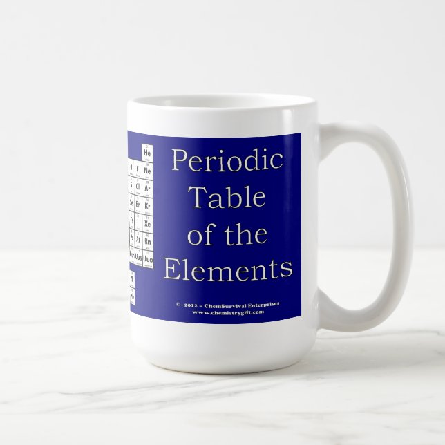 Mesa periódica da caneca dos elementos - azul (Direita)