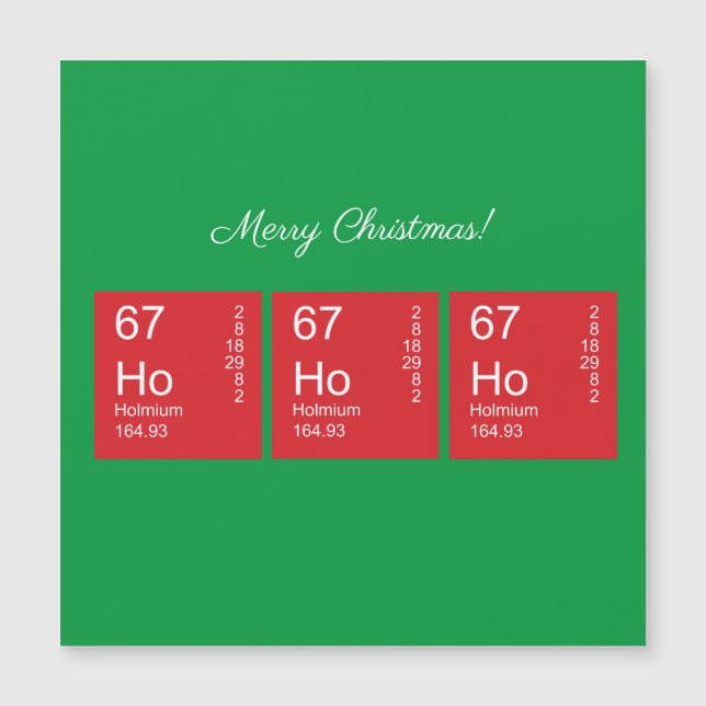 Mesa periódica de Ho Red e Green Ho personalizável (Frente)