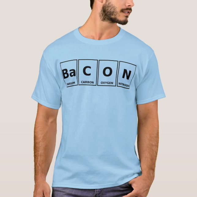 Mesa periódica do bacon da camisa engraçada dos (Frente)