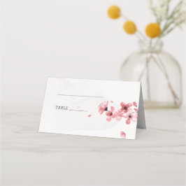 Mesa Pink cherry floresce cartão floral de casamento