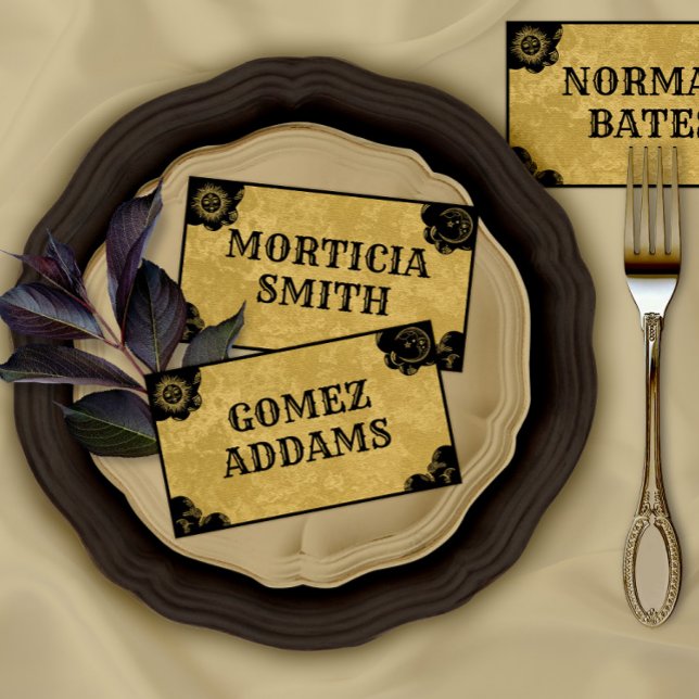 Mesa Placa de Espírito Gótico, Cartão de Lugar Dobrado  (Gothic Spirit Board Wedding Reception Place cards)