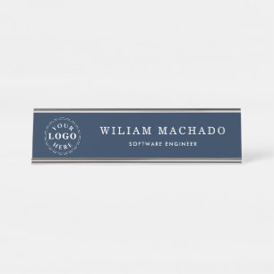 Mesa Placa de Nome Azul Marinho Profissional para Engen