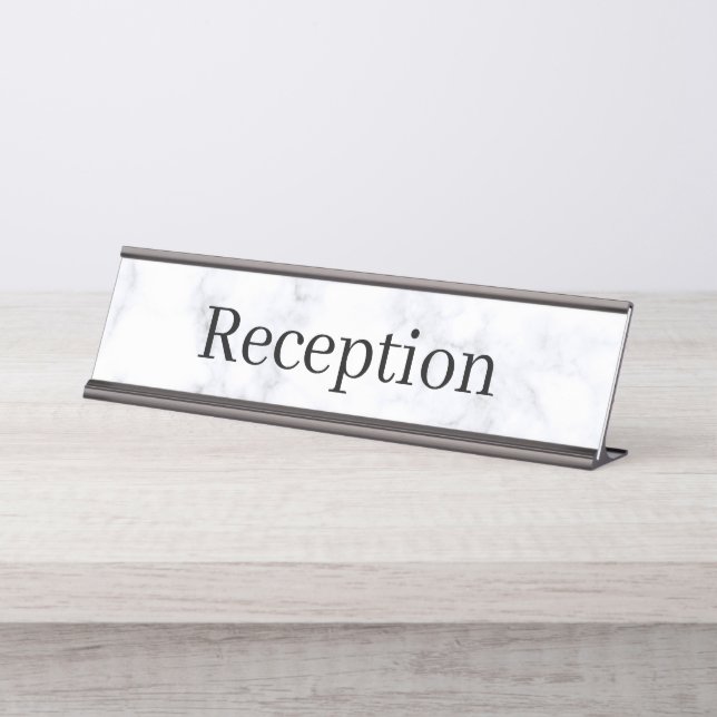 Mesa Placa de Nome da Recepção (Frente)