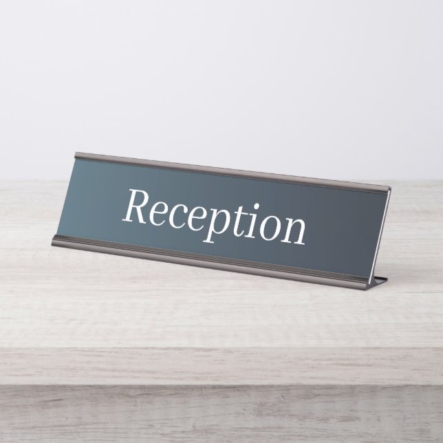 Mesa Placa de Nome da Recepção (Frente)