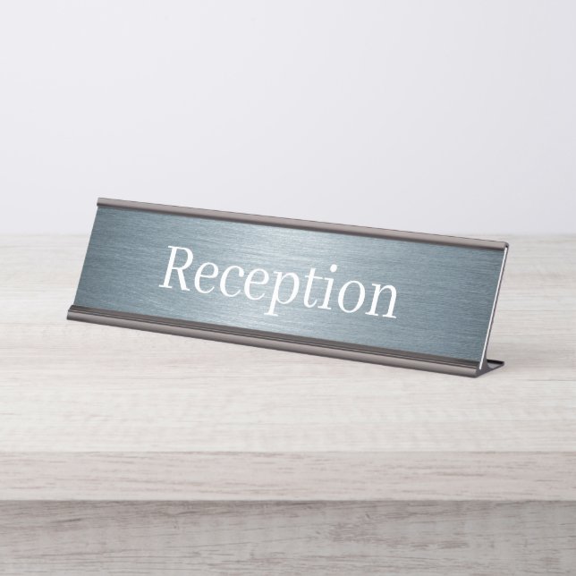 Mesa Placa de Nome da Recepção (Frente)