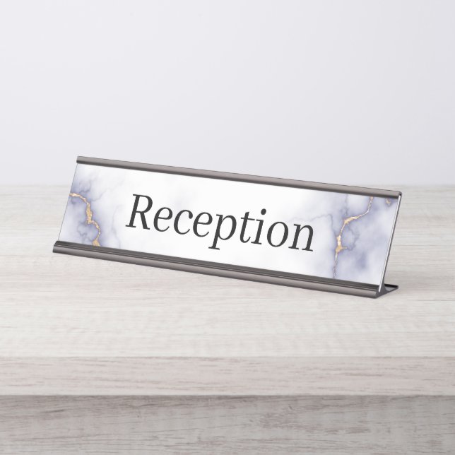Mesa Placa de Nome da Recepção (Frente)