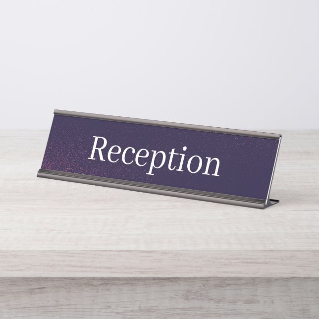 Mesa Placa de Nome da Recepção (Frente)