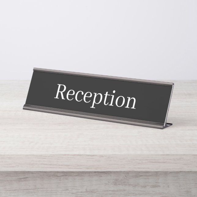 Mesa Placa de Nome da Recepção (Frente)