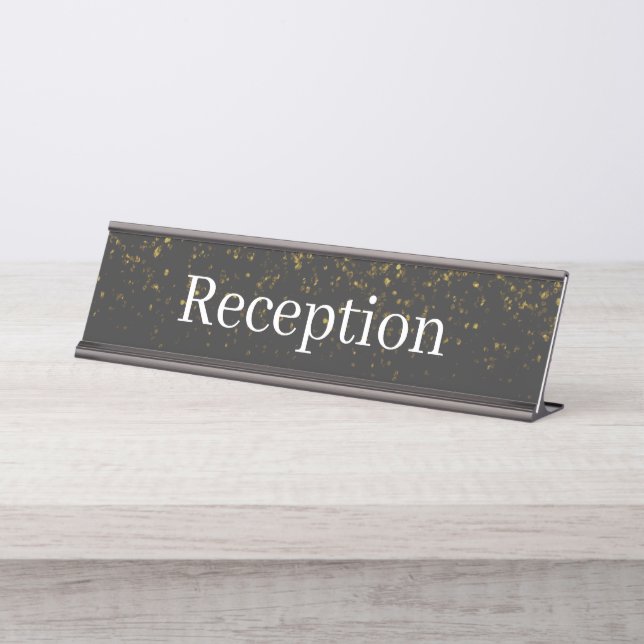 Mesa Placa de Nome da Recepção (Frente)