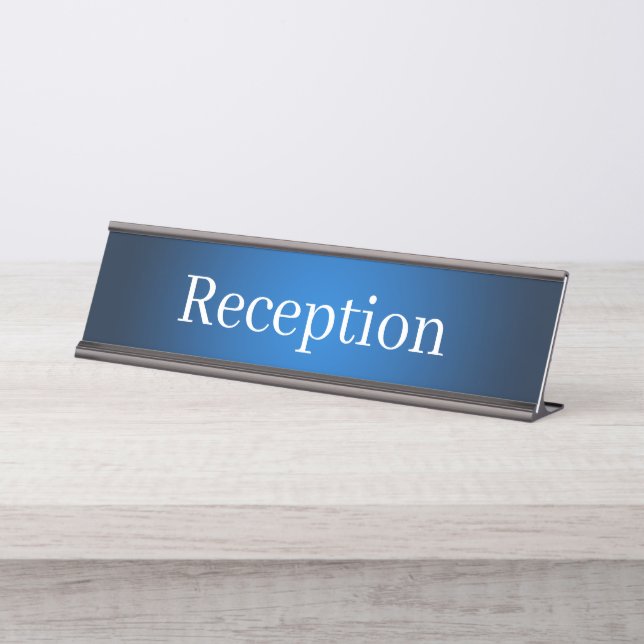 Mesa Placa de Nome da Recepção (Frente)