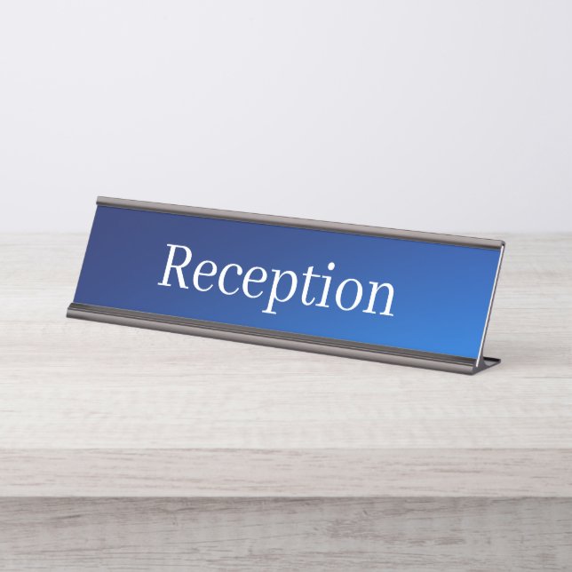 Mesa Placa de Nome da Recepção (Frente)