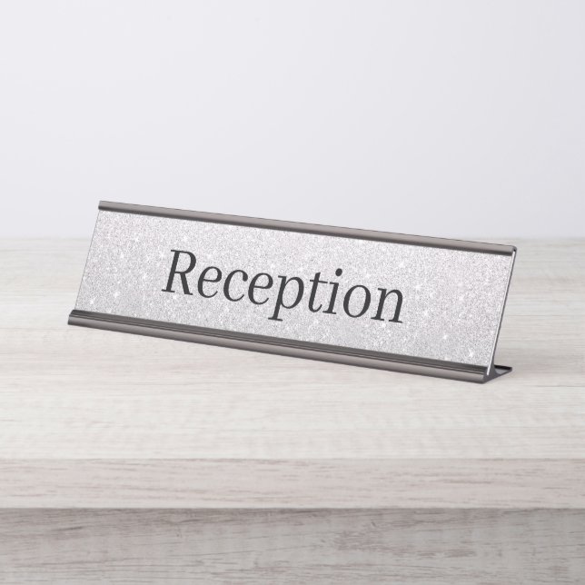 Mesa Placa de Nome da Recepção (Frente)