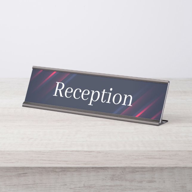 Mesa Placa de Nome da Recepção (Frente)