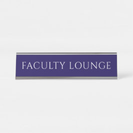 Mesa Placa de Nome da Sala de Faculdade Azul Elegante