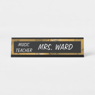 MESA PLACA DE NOME DE DESK DO PROFESSOR DE MÚSICA