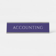 Placa de Nome de Escritório de Contabilidade Azul