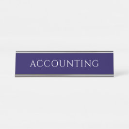Mesa Placa de Nome de Escritório de Contabilidade Azul