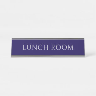 Mesa Placa de Nome de Sala de Almoço Azul Elegante
