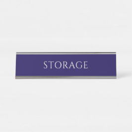 Mesa Placa de Nome de Sala de Armazenamento Azul Elegan