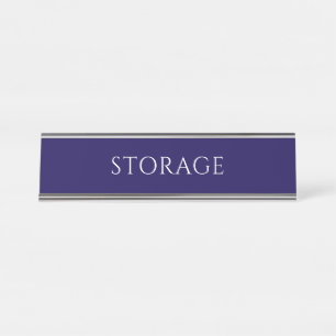 Mesa Placa de Nome de Sala de Armazenamento Azul Elegan
