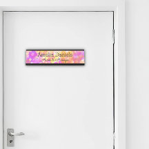 Placa de Nome do Monograma de Flor de Verão