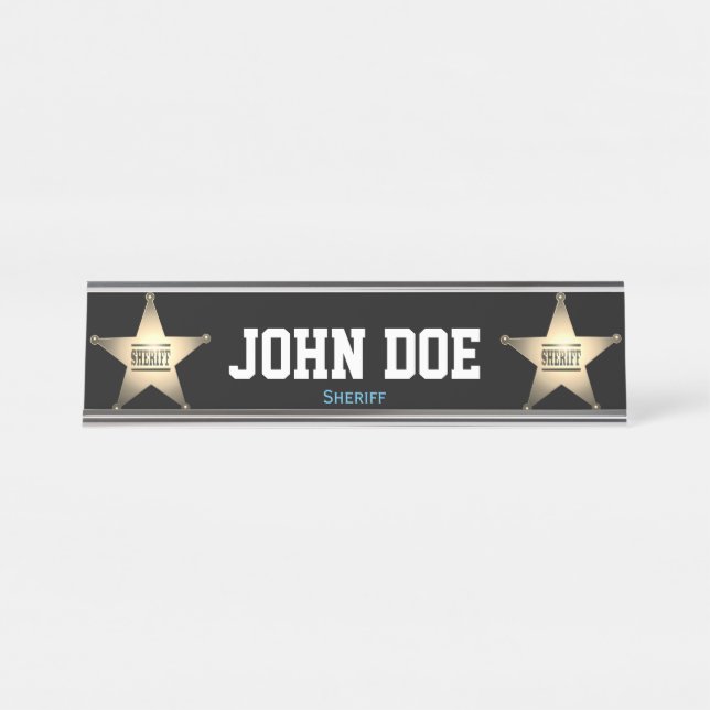 Mesa Placa de Nome do Sheriff Desk (Frente)